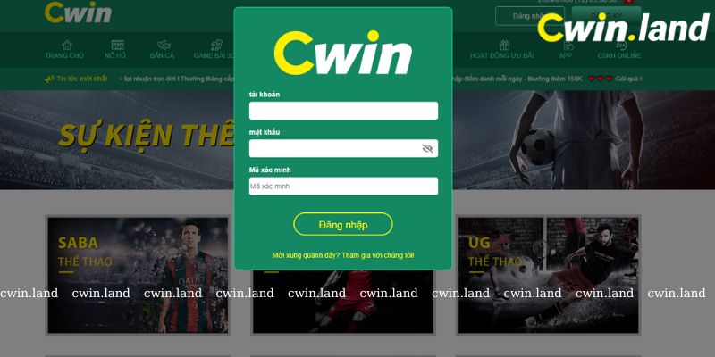 Quá trình đăng nhập nhà cái Cwin bằng website khá dễ dàng 